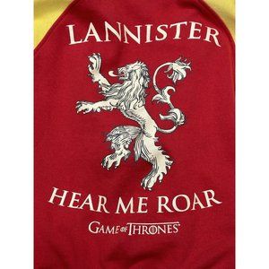HBO Game of Thrones Men Size Small S Zip Up Hoodie  Lannister Hear‎ Me Roar